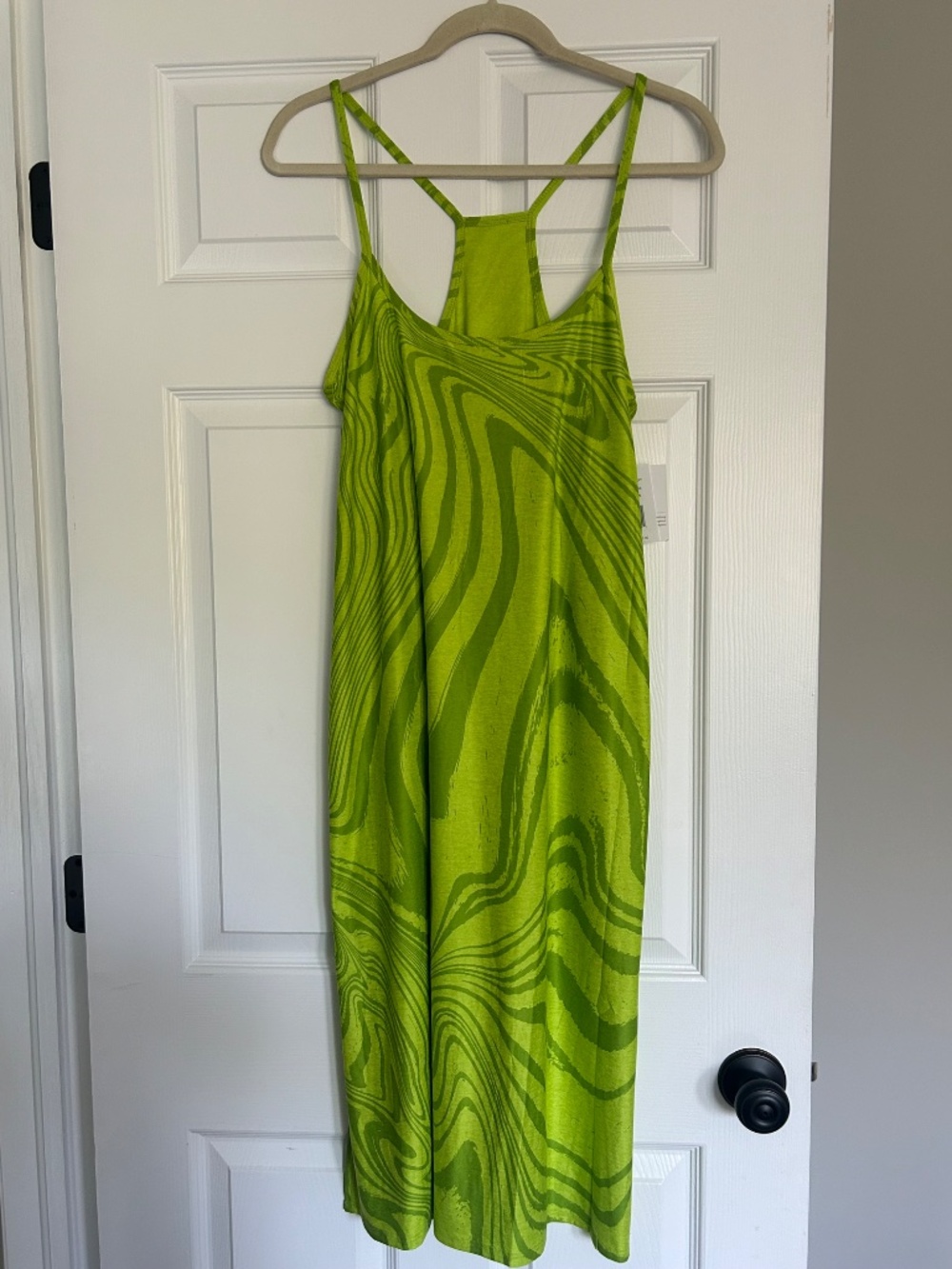 Beyond Yoga Green Marbled Racerback Spaghetti Strap Dress - Size S; NWT - Picture 2 of 6